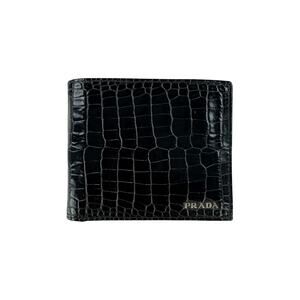 Prada Croc-Embossed Bifold Wallet
